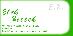 elek wittek business card